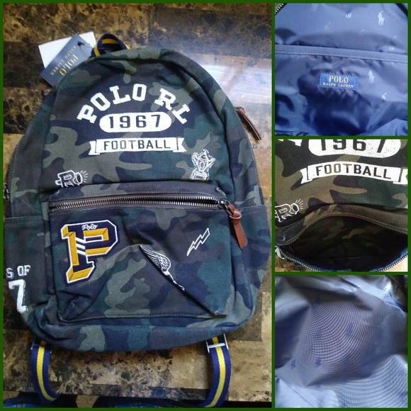 Polo Ralph Lauren Football Camo Canvas Backpack - Picture 4 of 5